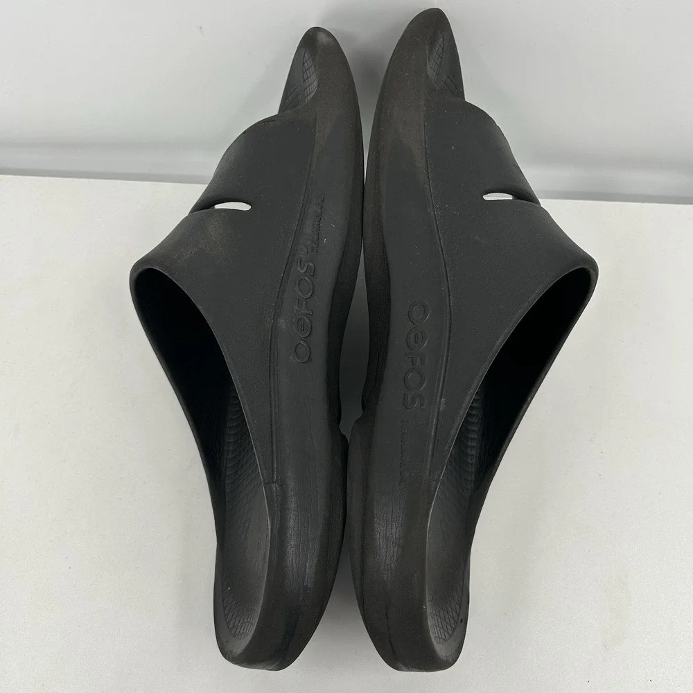 Oofos Ooahh Lightweight Recovery Slide Comfort Sandals Men 13 Black Beach